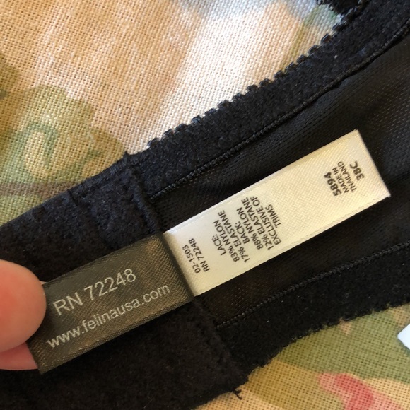 FELINA Size 38C HARLOW Lace Underwire Sexy Romantic Pretty Black & Nude $69 NEW - Picture 11 of 15